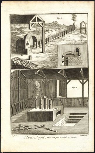Antique Print-MINERALOGY-FURNACE-COBALT-ARSENIC-INDUSTRY-Diderot-Benard-1751