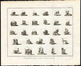 Antique Print-ANTIQUITIES-ANTIQUE CHAIRS-DESIGN-FURNITURE-Diderot-Benard-1751