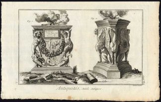Antique Print-ANTIQUITIES-ANCIENT ALTAR-DECORATION-GRIFFON-Diderot-Benard-1751