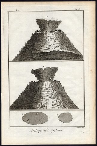 Antique Print-ANTIQUITIES-AGGLESTONE ROCK-DORSET-ENGLAND-Diderot-Benard-1751