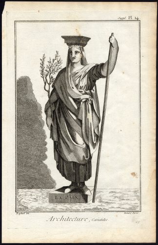 Antique Print-ARCHITECTURE-CARYATID-PEACE-RAPHAEL-ITALY-Diderot-Benard-1751