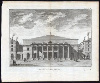 9 Antique Prints-ARCHITECTURE-COMEDIE FRANCAISE-PARIS-FRANCE-Diderot-Benard-1751