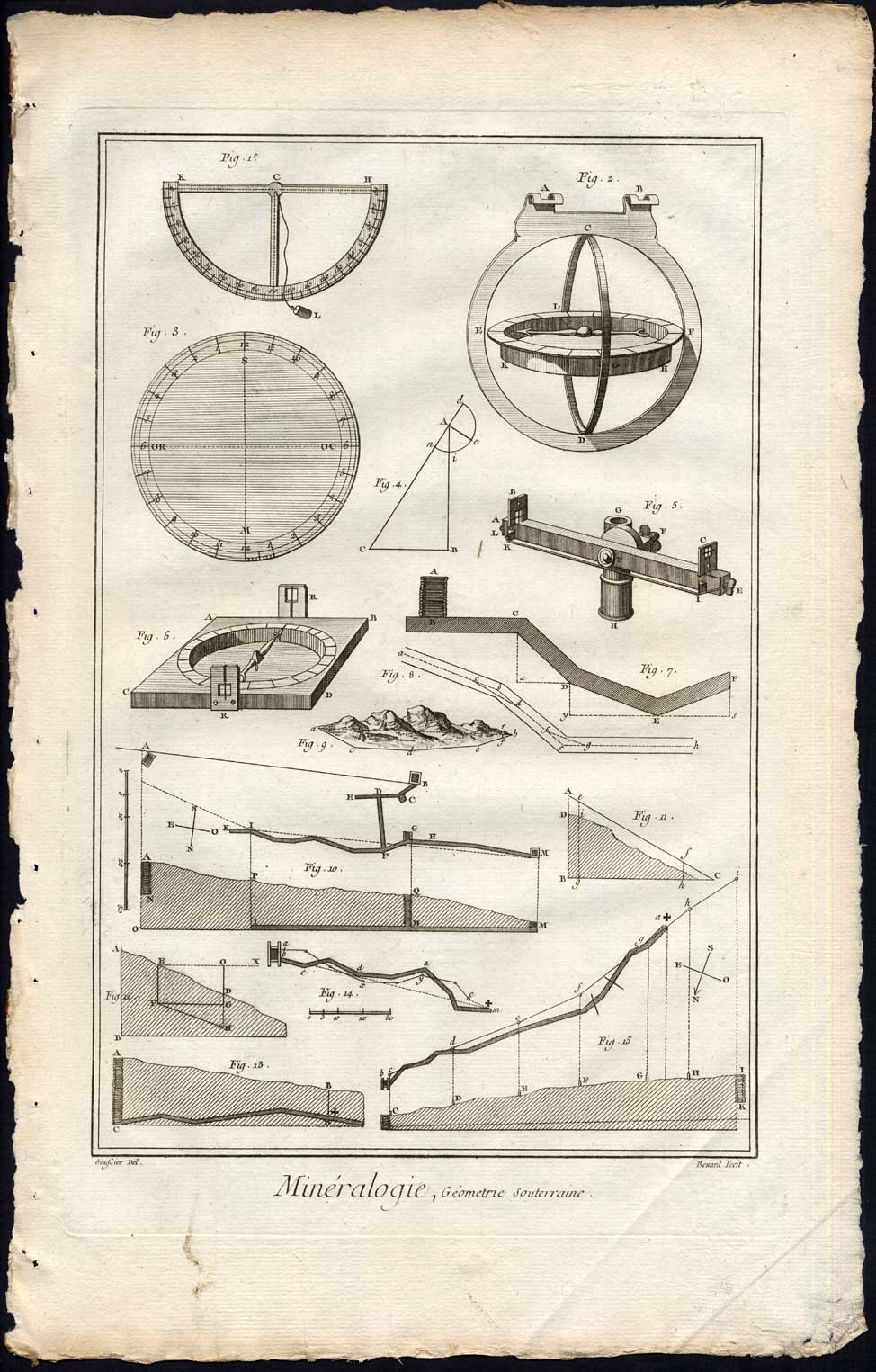 , Antique Print-MINERALOGY-GEOMETRY-MINING-MINE-Diderot-1751, Pictura Antique Prints