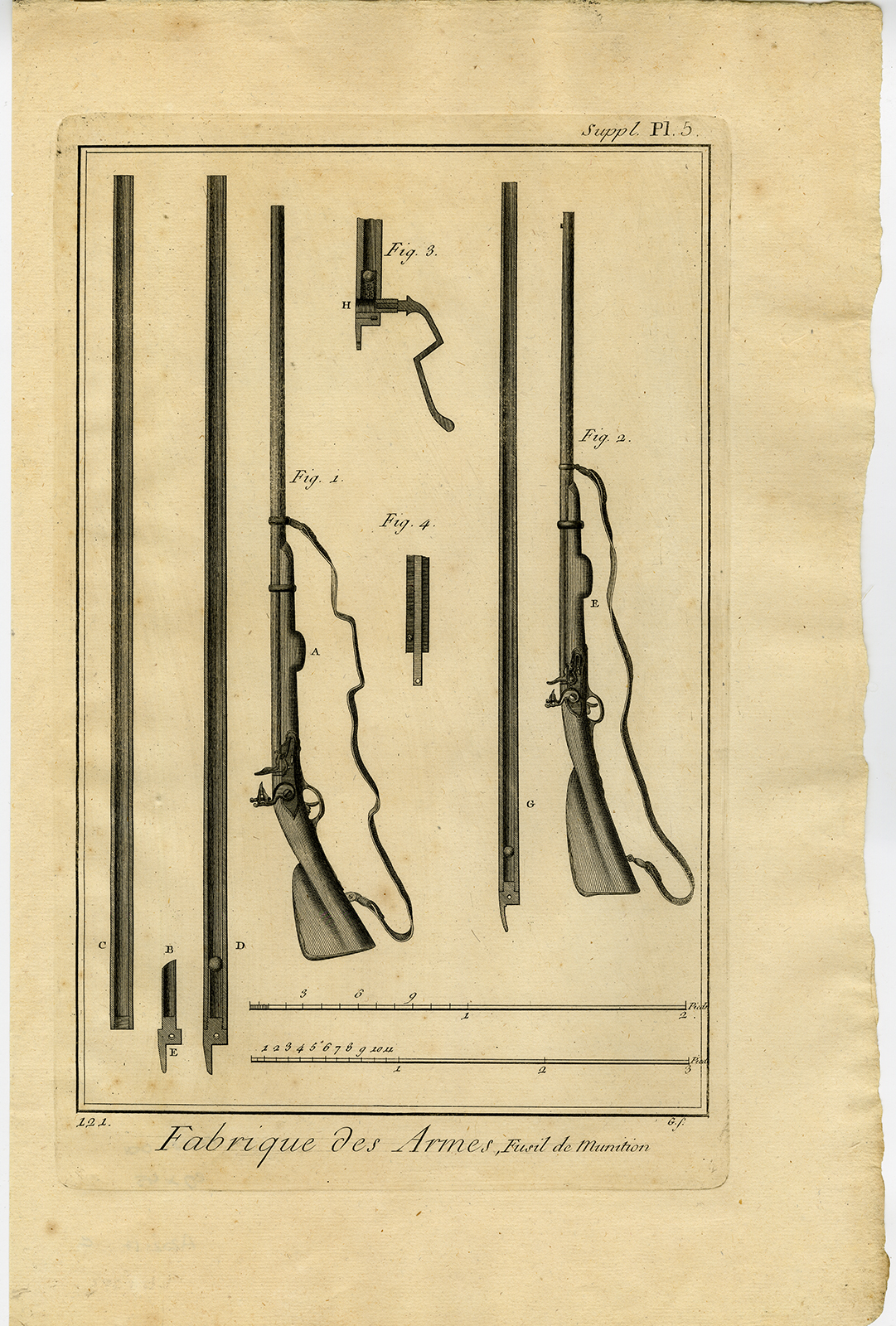 , 7 Antique Prints-MANUFACTURING OF WEAPONS-GUN-RIFLE-Diderot-Benard-1751, Pictura Antique Prints