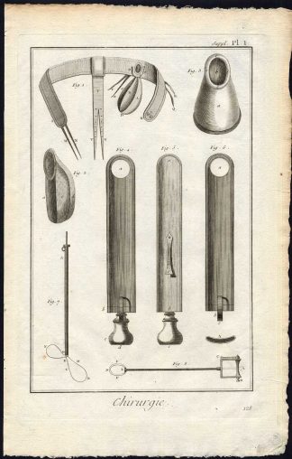 Antique Print-SURGERY-SURGICAL INSTRUMENTS-MEDICINE-Diderot-1751
