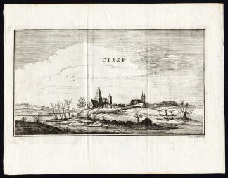 Rare Antique Print-GERMANY-KLEVE-CASTLE-SCHWANENBURG-Knoop-Ottens-1785