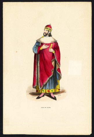 Antique Costume Print-DOGE OF VENICE-ITALY-Wahlen-1843