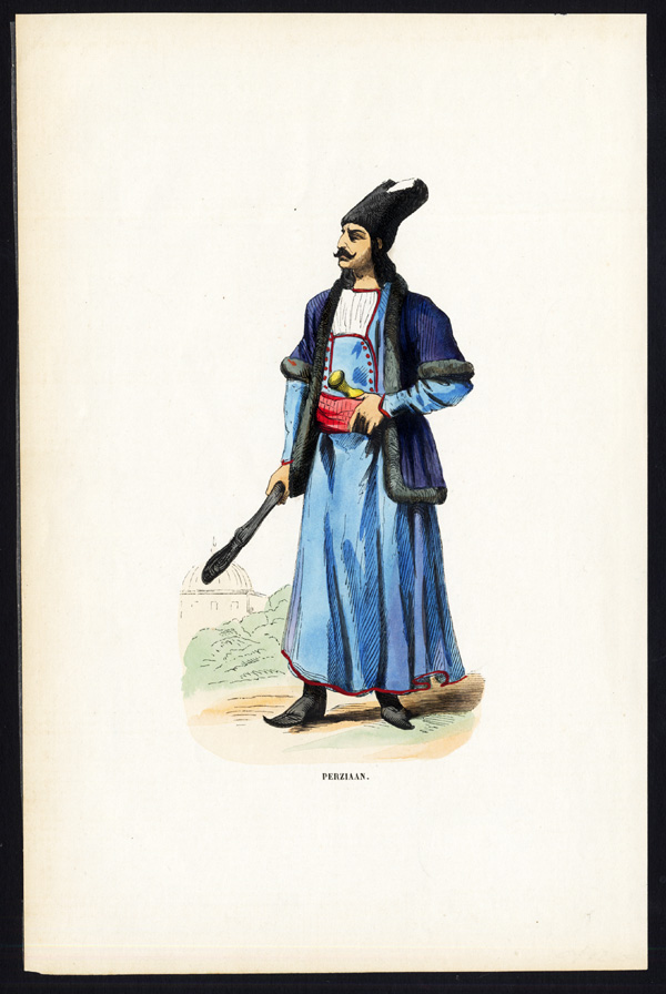 , Antique Costume Print-PERSIA-IRAN-Wahlen-1843, Pictura Antique Prints