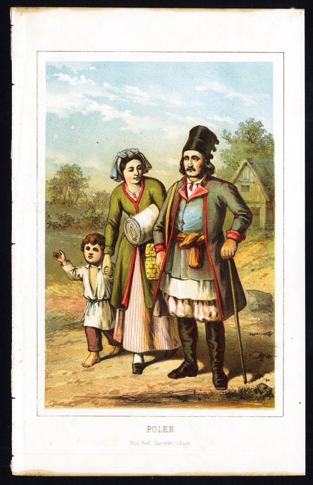 Bb13495 416x643 Antique Costume Print-POLAND-POLISH FAMILY-1880