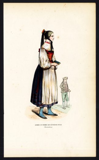 Antique Costume Print-ULM-BADEN WURTTEMBERG-GERMANY-Wahlen-1843