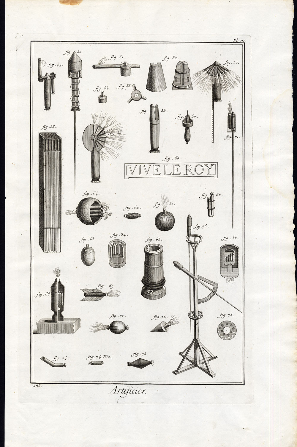 , 7 Antique Prints-PYROTECHNICS-FIREWORKS-EXPLOSIVES-ROCKET-Diderot-1751, Pictura Antique Prints
