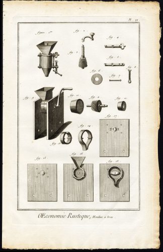 Antique Print-AGRICULTURE-GRINDING MILL-GRINDER-TECHNOLOGY-ECONOMY-Diderot-1751