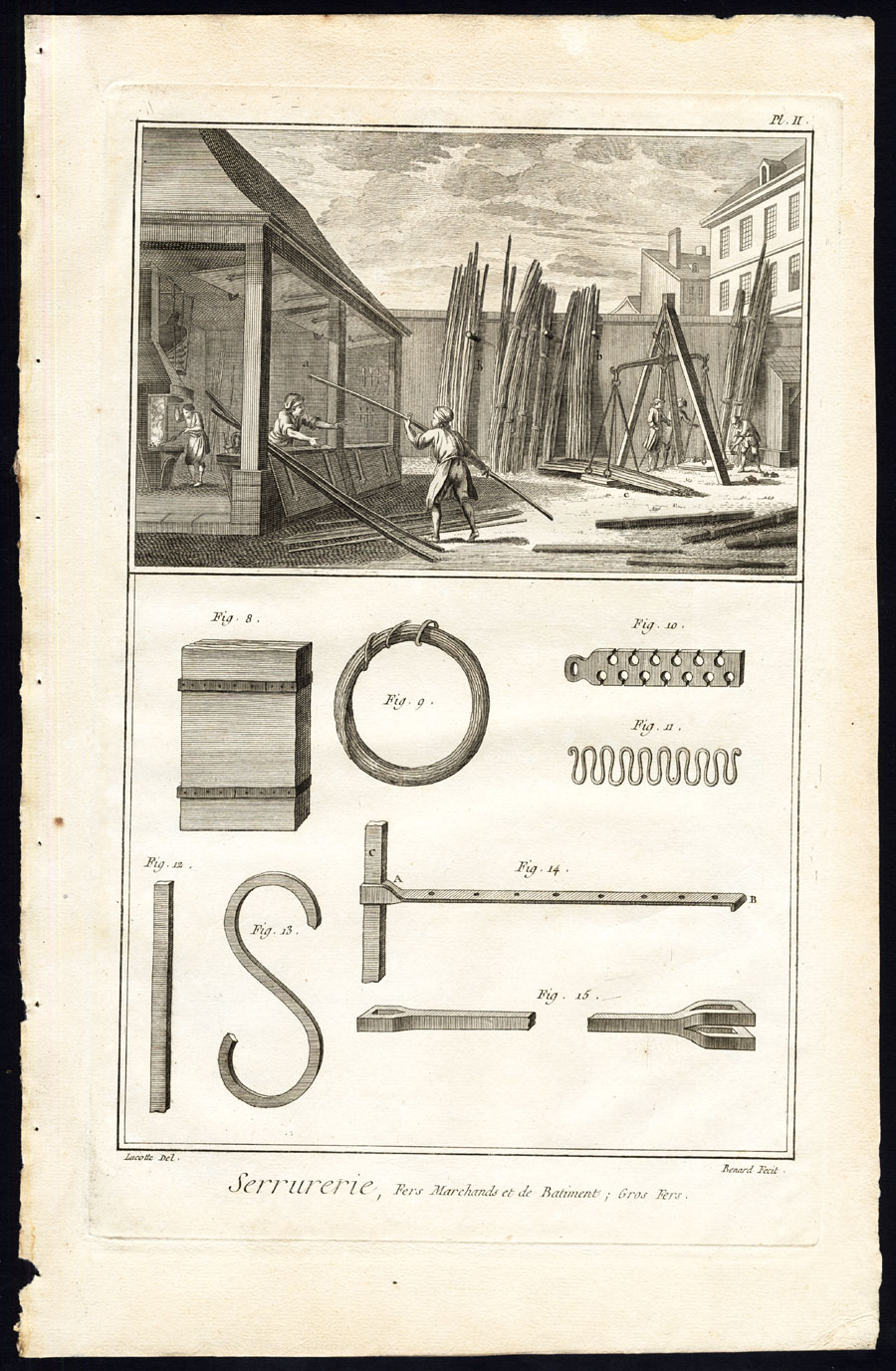 , 57 Antique Prints-LOCKSMITH-KEY-WORKSHOP-TOOLS-Diderot-Benard-1751, Pictura Antique Prints