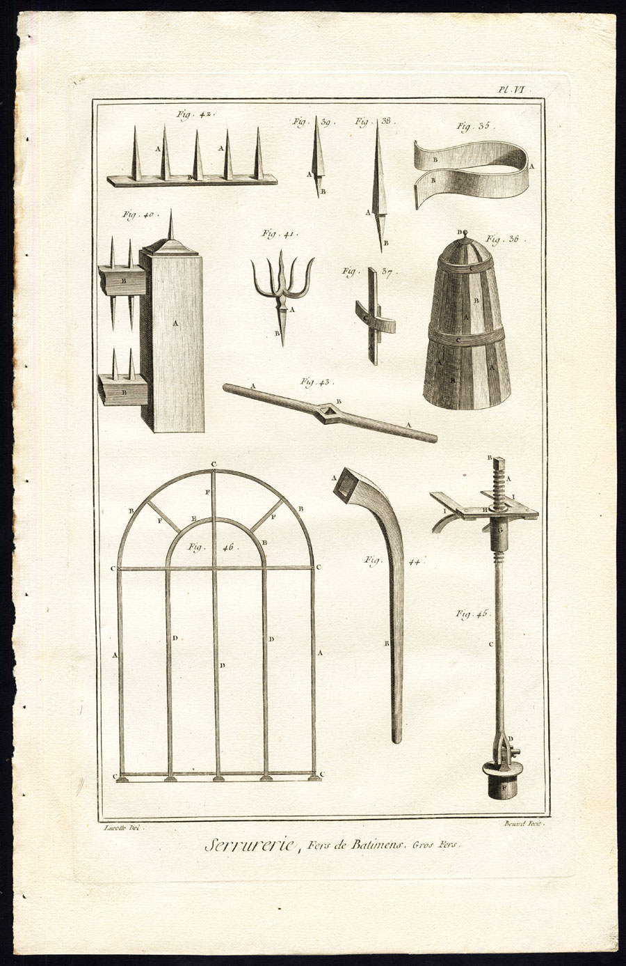 , 57 Antique Prints-LOCKSMITH-KEY-WORKSHOP-TOOLS-Diderot-Benard-1751, Pictura Antique Prints