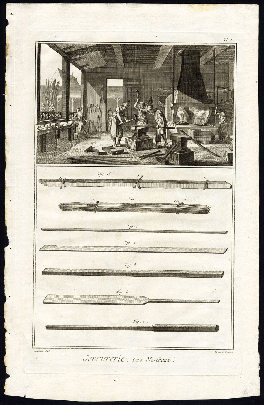, 57 Antique Prints-LOCKSMITH-KEY-WORKSHOP-TOOLS-Diderot-Benard-1751, Pictura Antique Prints