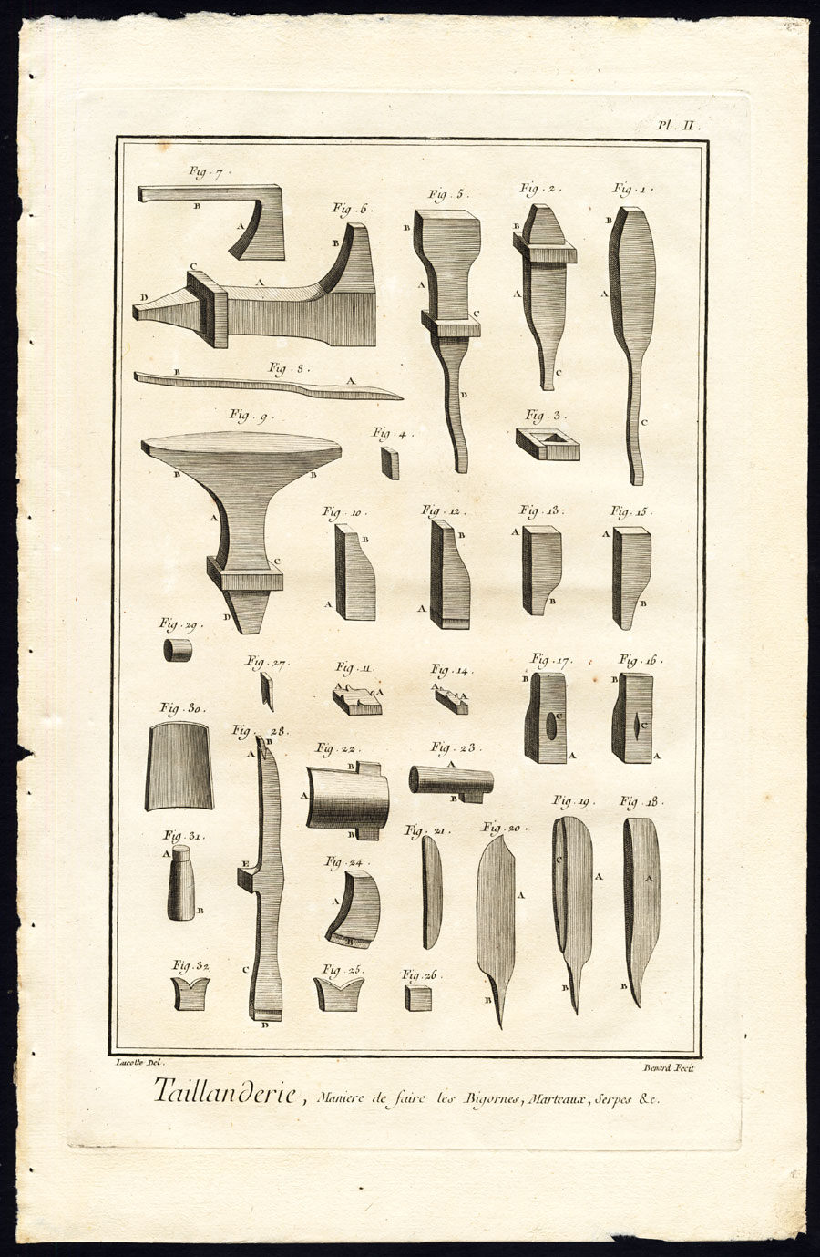 , 10 Antique Prints-TOOLMAKER-FORGING-WORKSOP-TAIILANDERIE-Diderot-Benard-1751, Pictura Antique Prints