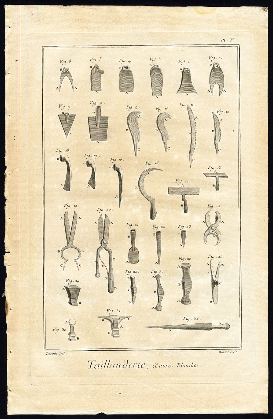, 10 Antique Prints-TOOLMAKER-FORGING-WORKSOP-TAIILANDERIE-Diderot-Benard-1751, Pictura Antique Prints