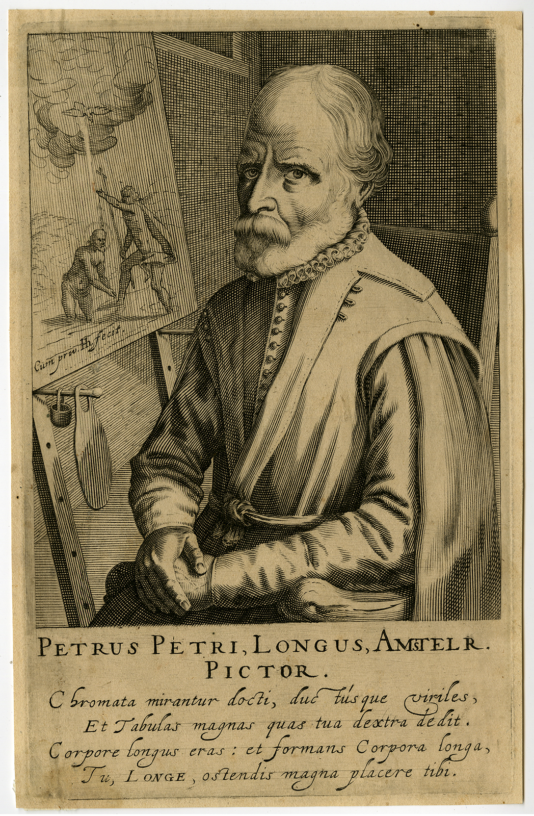 , Antique Print-PORTRAIT-LANGE PIER-PIETER AERTSEN-Hondius-1610, Pictura Antique Prints