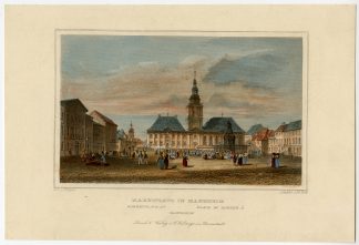 Antique Print-MARKET-CITY HALL-MANNHEIM-GERMANY-Pozzi-Kolb-1842