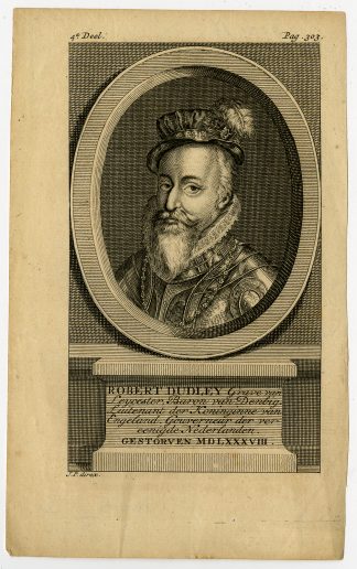 Antique Print-PORTRAIT-ROBERT DUDLEY-EARL-LEICESTER-J. Punt-1751