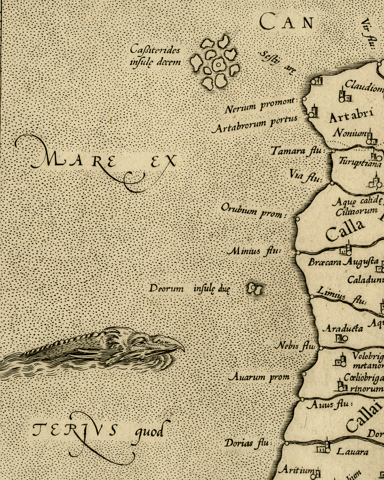 , Antique Print-SPAIN-PORTUGAL-Ptolemy-Mercator-1698, Pictura Antique Prints
