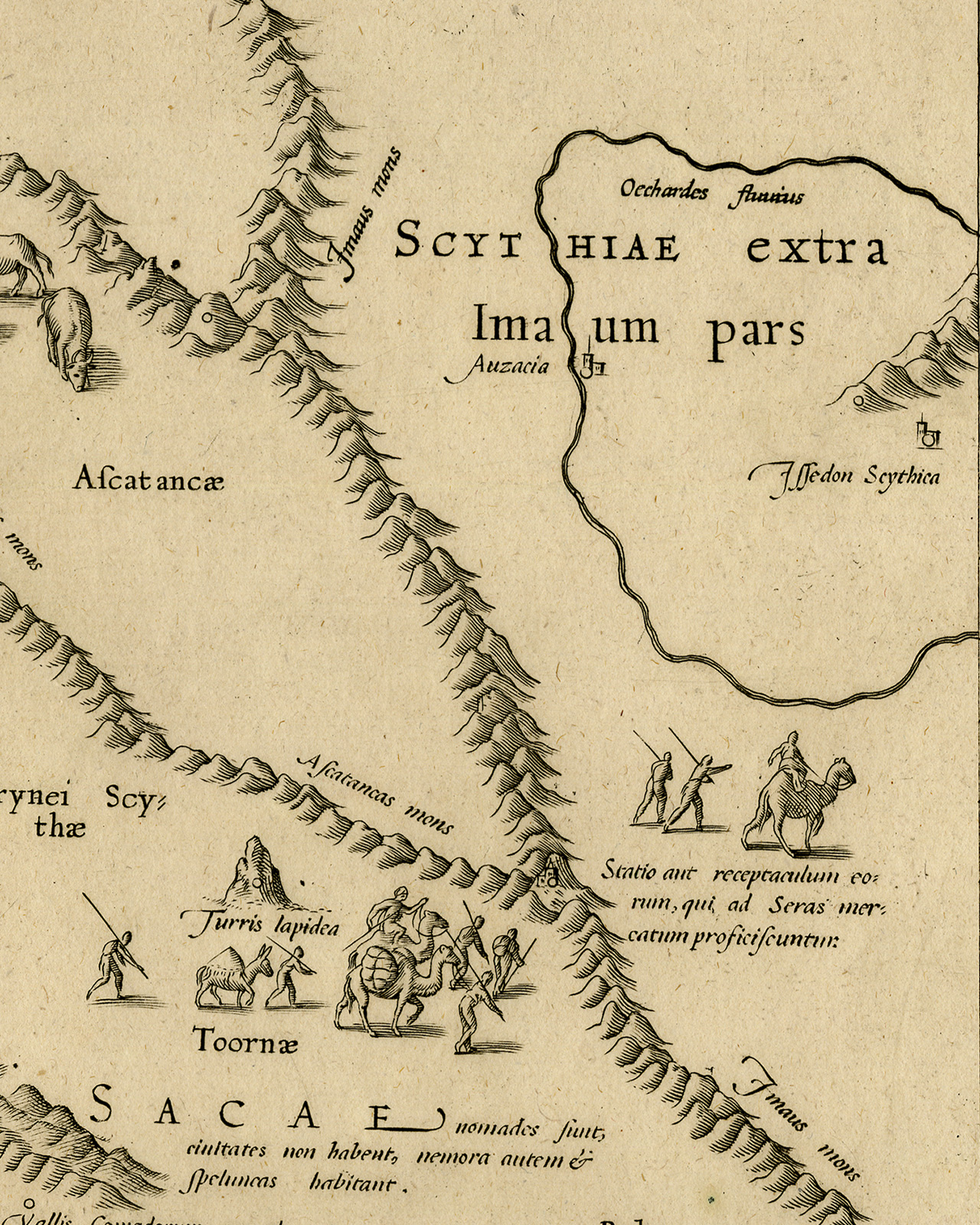 , Antique Print-TURKESTAN-AFGHANISTAN-STEPPE-NOMADS-Ptolemy-Mercator-1698, Pictura Antique Prints