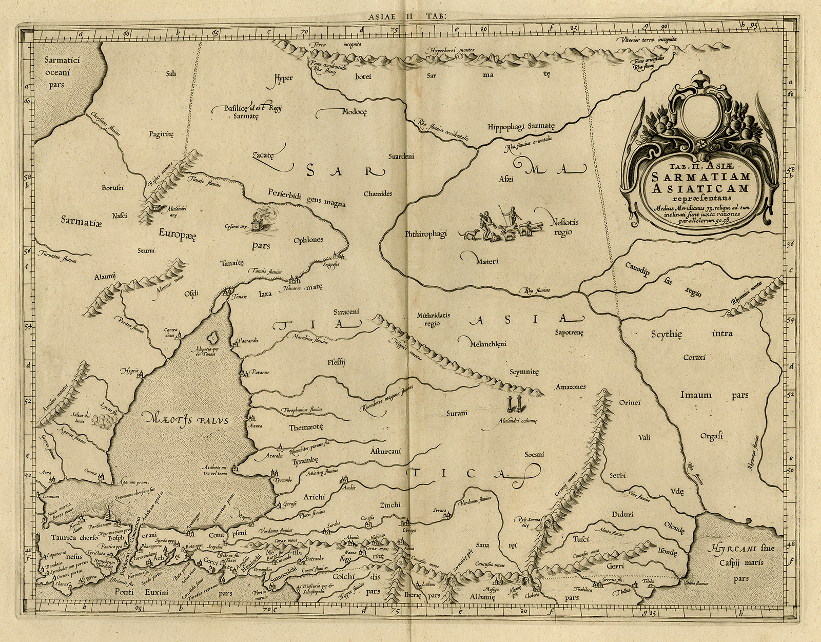 , Antique Print-RUSSIA-BLACK SEA-SARMATIAM-Ptolemy-Mercator-1698, Pictura Antique Prints