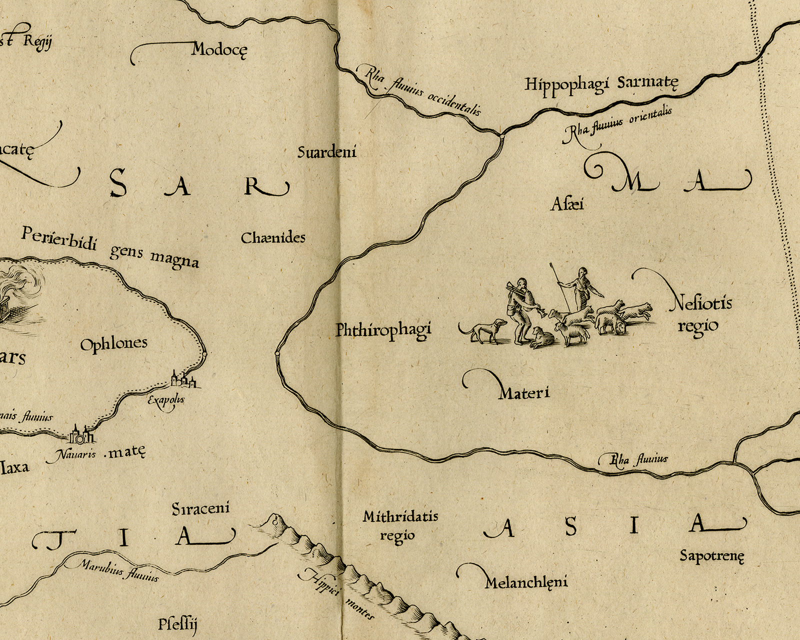 , Antique Print-RUSSIA-BLACK SEA-SARMATIAM-Ptolemy-Mercator-1698, Pictura Antique Prints