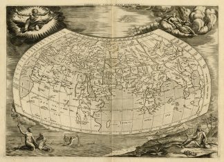 Antique Print-WORLDMAP-ANCIENT WORLD-Ptolemy-Mercator-1698