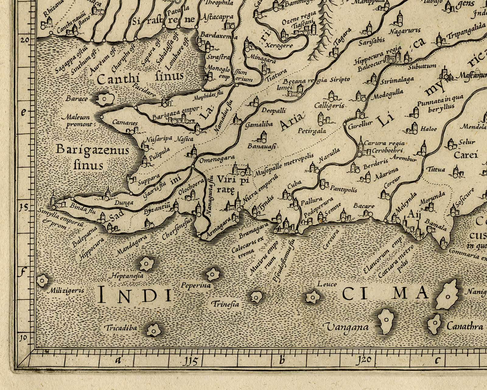 , Antique Print-INDIA-INDUS-GANGES-ASIA-Ptolemy-Mercator-1698, Pictura Antique Prints