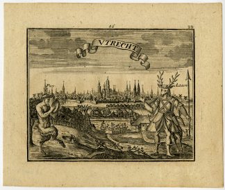Rare Antique Print-PANORAMA UTRECHT-PAN-ACTEON-Dehne-Fassman-1721