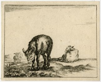 Antique Print-LANDSCAPE-ANIMAL-DONKEY-Della Bella-ca. 1660