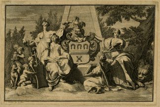 Antique Print-MEMORIAL-COAT OF ARMS-SLICHER-ALLEGORY-Wandelaar-c.1720