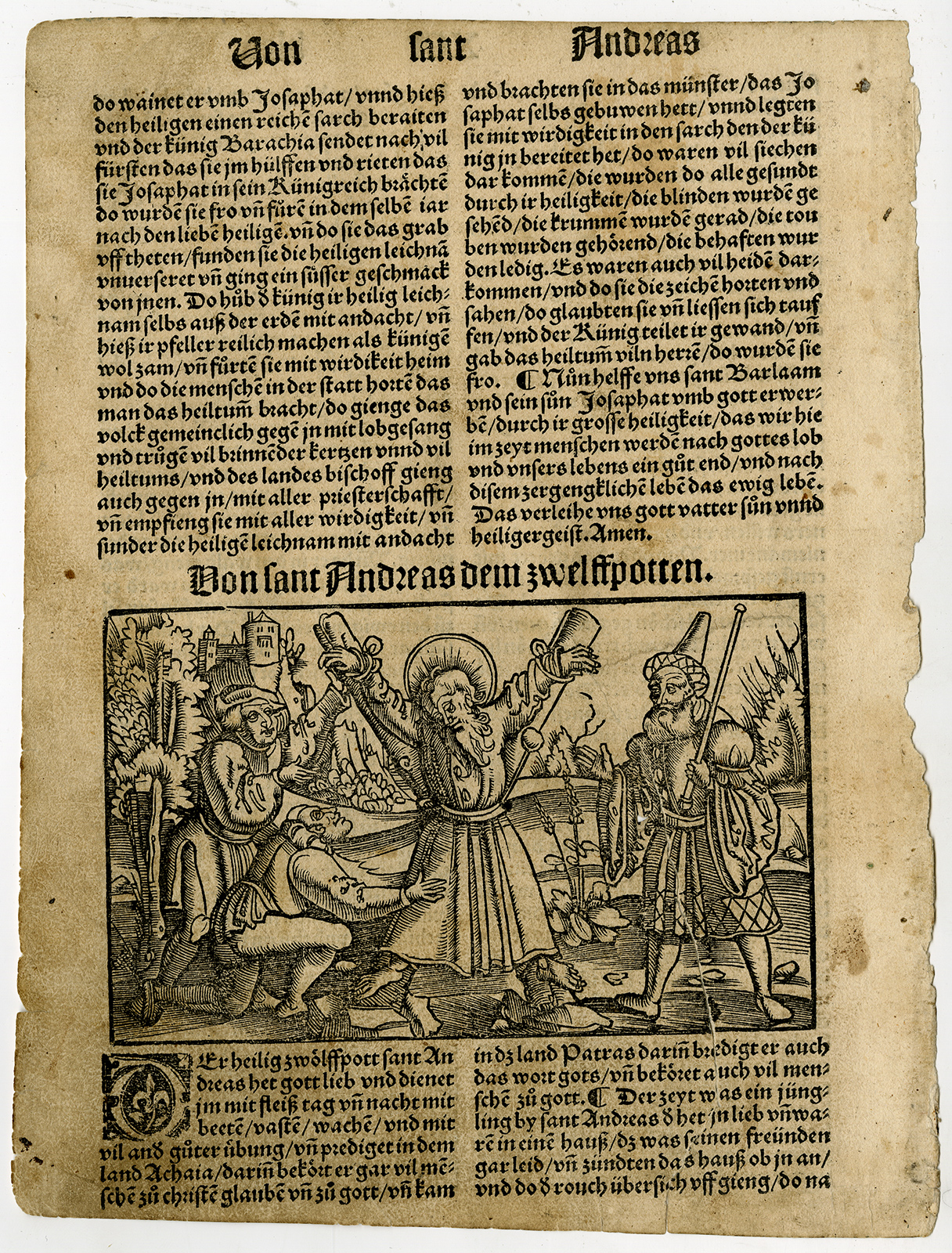 , Antique Print-SAINT ANDREW-SALTIRE-CRUCIFIXION-Knoblauch-1521, Pictura Antique Prints