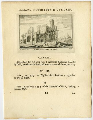 Antique Print-DELFT-'RUIN-CARTHUSIAN CHURCH-Deventer-Smulders-1916