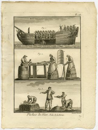 Antique Fishing Print-COD-CODFISH-PROCESS-Pl. 106-Panckoucke-1793