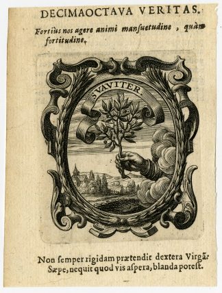Rare Antique Print-LANDSCAPE-HAND-OLIVE-BRANCH-Haineuve-Cuvelier-1650