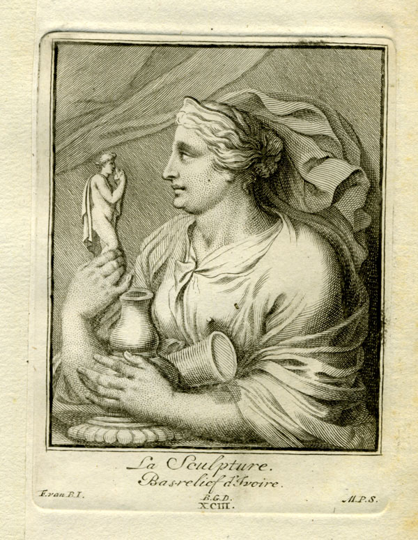 , Antique Print-SCULPTURE-Engraving-Bossuit-Pool-1727, Pictura Antique Prints