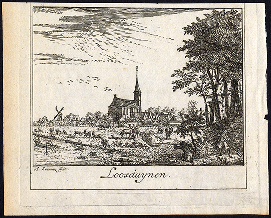 , Antique Print-LOOSDUINEN-NETHERLANDS-Zeeman-1730, Pictura Antique Prints