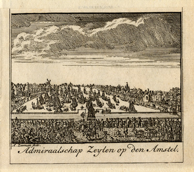 , Antique Print-AMSTERDAM-AMSTEL-NETHERLANDS-Zeeman-1730, Pictura Antique Prints