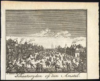 Antique Print-AMSTERDAM-SKATING-NETHERLANDS-de Bruin-Zeeman-1730