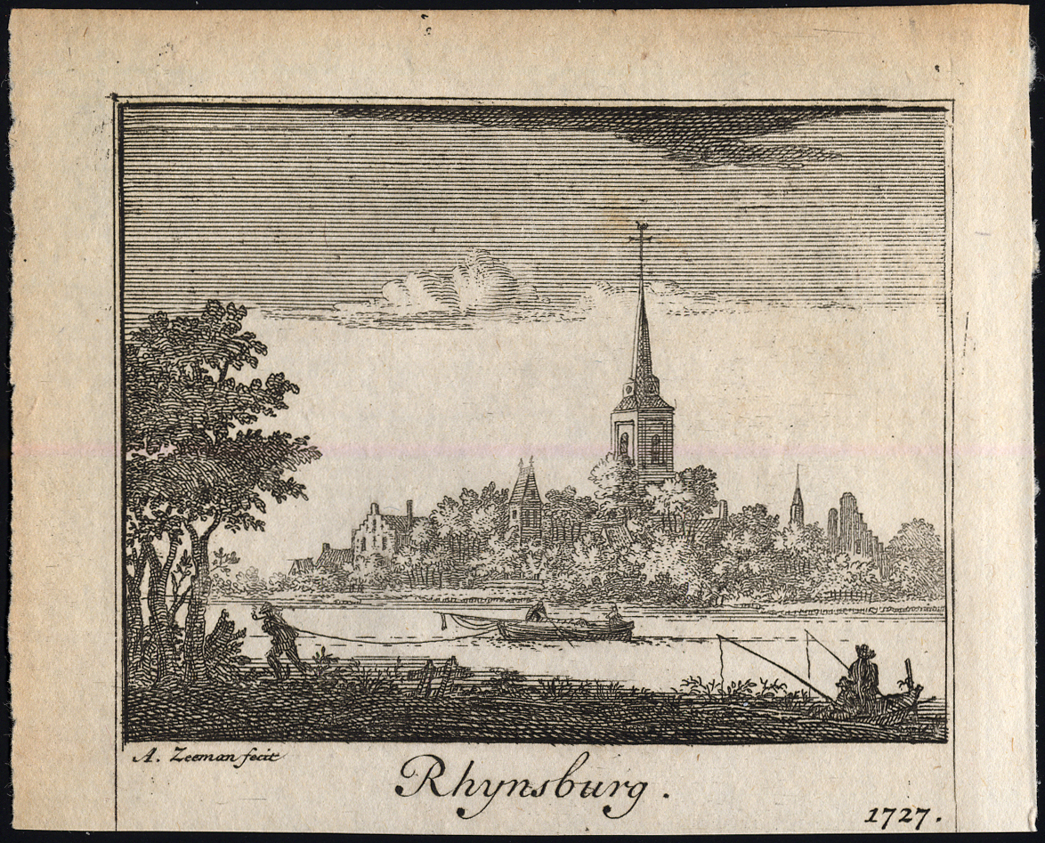 , Antique Print-RIJNSBURG-KATWIJK-NETHERLANDS-de Bruin-Zeeman-1730, Pictura Antique Prints