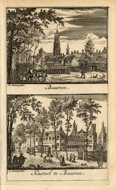 , Antique Print-BUREN-NETHERLANDS-de Bruin-Zeeman-1730, Pictura Antique Prints