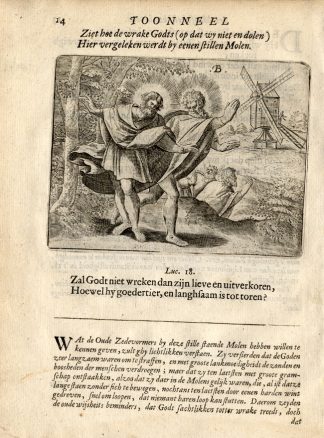 Antique Print-GOD-PATIENCE-WIND MILL-Vondel-1661