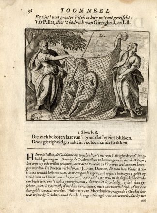 Antique Print-PALLAS FISHING-Vondel-1662