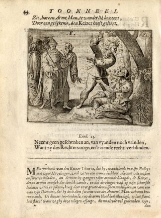 Antique Print-GREED-EMPEROR-TIBERIO-Vondel-1661