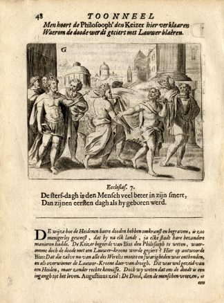 Antique Print-BIAS-DEATH IS VICTORY-Vondel-1661