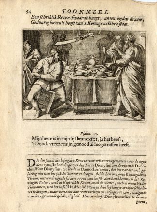 Antique Print-SWORD OF DAMOCLES-DIONYSIUS-Vondel-1661