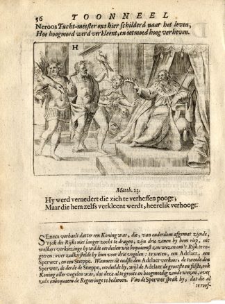 Antique Print-NERO-SONS-ARROGANCE-HUMILITY-Vondel-1661