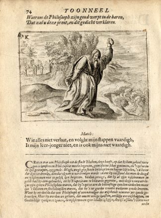 Antique Print-CRATES OF THEBE-PHILOSOPHER-Vondel-1661